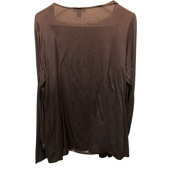 AGB Womens 1X Plus Size Black & Gray Sequin Embellished Layered Look Top - Picture 6 of 6